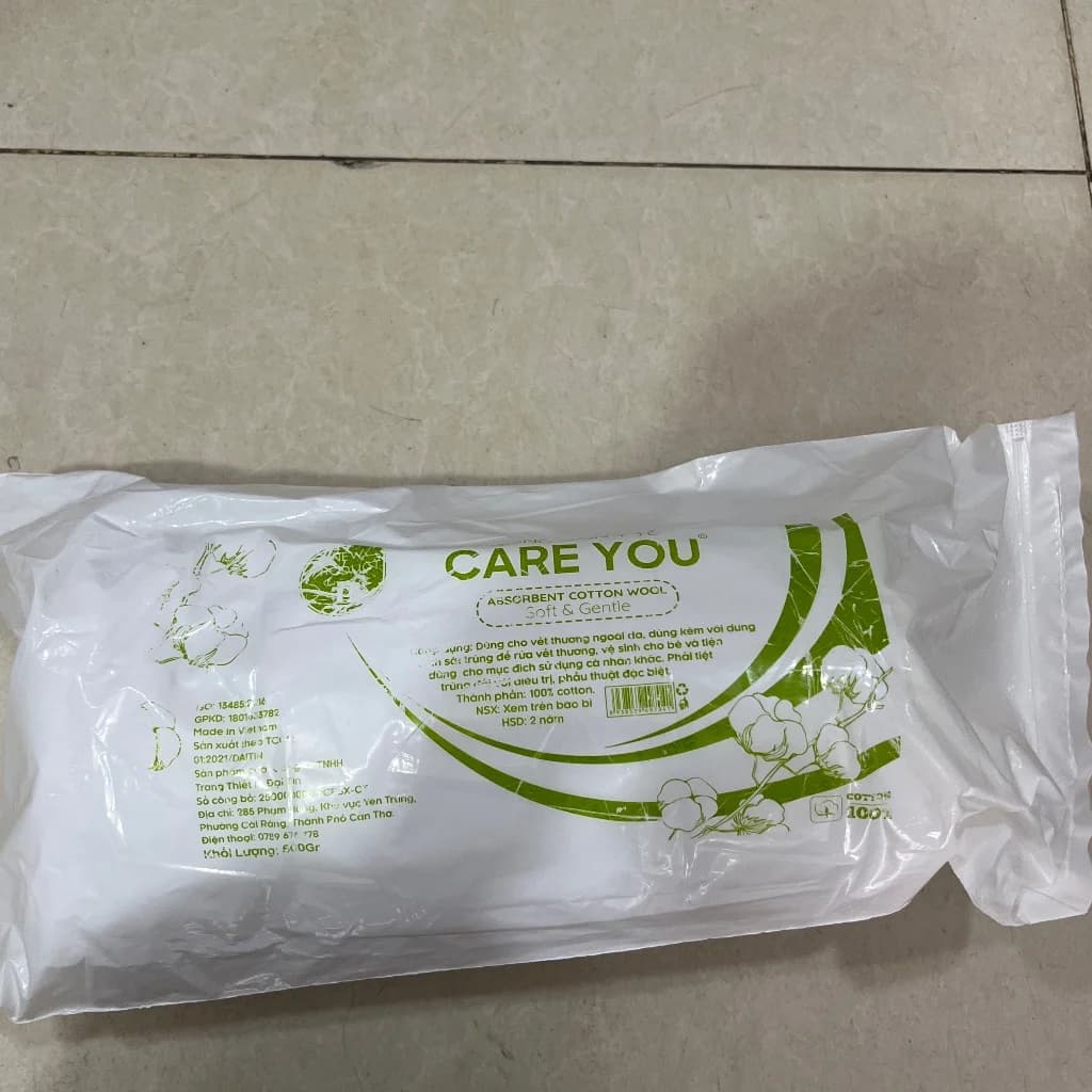 Care you  absorbent cotton wool(ធំ) 500g