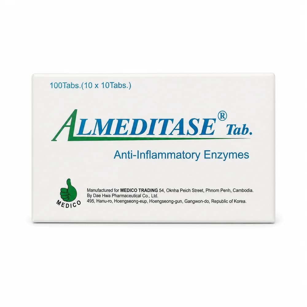 Almeditase Bromelain 40 mg / Crystallized Trypsin 1 mg