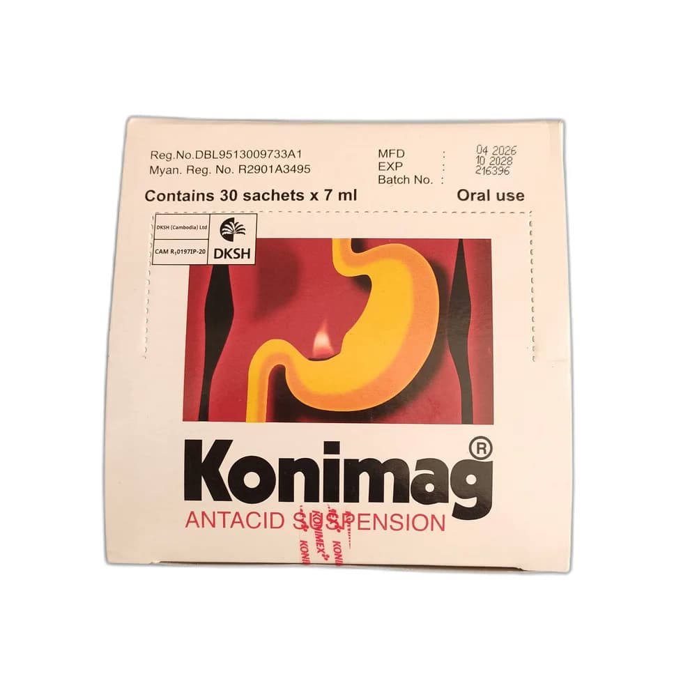 Konimag 300 mg / 300 mg / 50 mg per 7 mL sachet