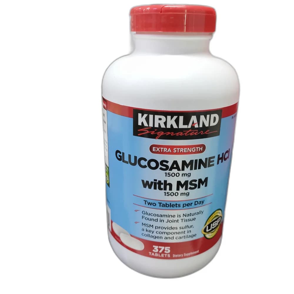 Kirkland Signature Extra Strength Glucosamine HCl with MSM Glucosamine HCl 1500 mg + MSM 1500 mg per 2 tablets
