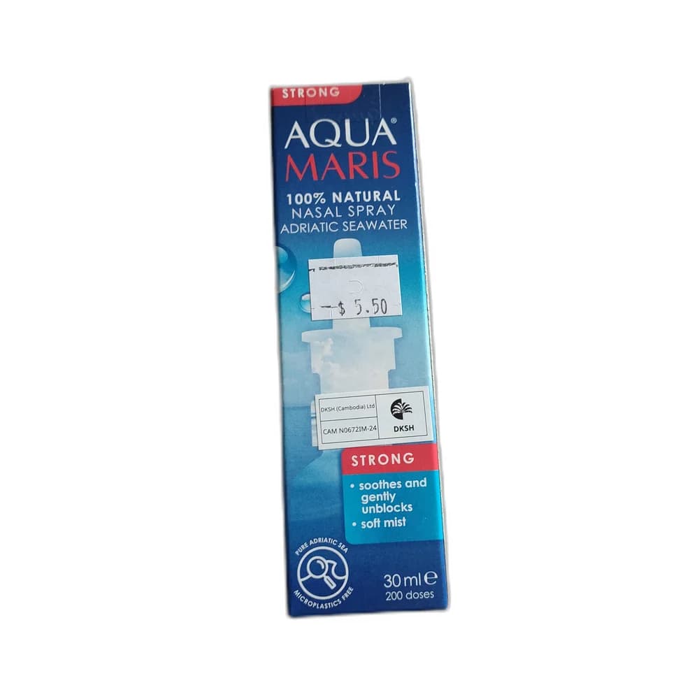 Aqua Maris Strong Hypertonic Adriatic seawater nasal spray, 30 mL (200 doses)