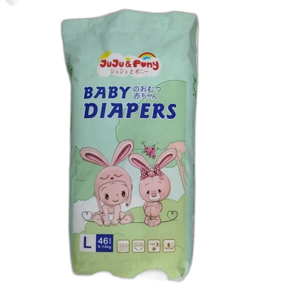 JuJu & Pony Baby Diapers Size L, 46 pcs