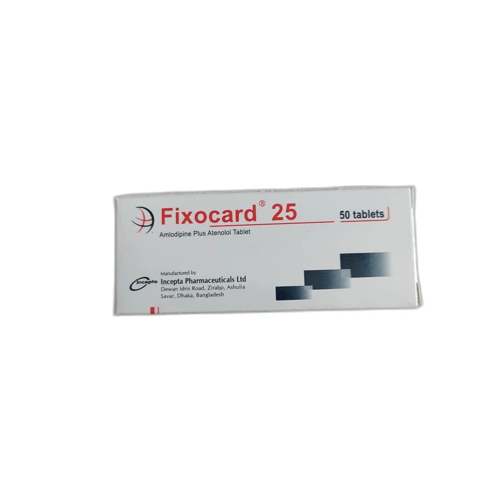 Fixocard 25 Amlodipine 5 mg + Atenolol 25 mg