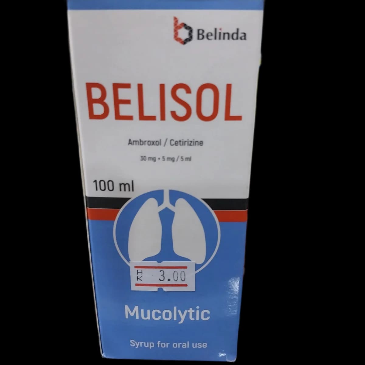 Belisol Syrup Ambroxol 30mg / Cetirizine 5mg per 5ml