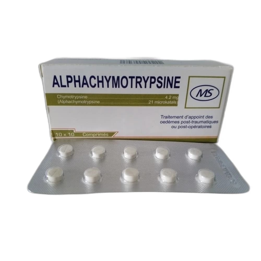Alphachymotrypsine Chymotrypsine 4.2 mg / alpha-chymotrypsine 21 microkatals per tablet