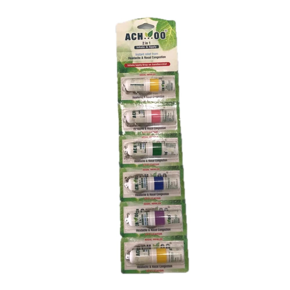 Ach-oo 2 in 1 Inhale & Apply Menthol 42% / Camphor 16% / Wintergreen oil 5% / Eucalyptus oil 10% w/w (2 ml)