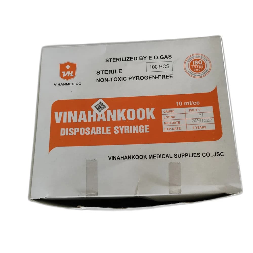 Vinahankook Disposable Syringe 10 mL; 25G × 1 in needle