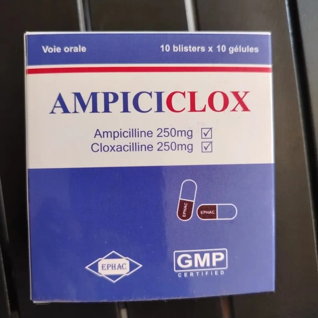 Ampiciclox Ampicillin 250 mg + Cloxacillin 250 mg per capsule