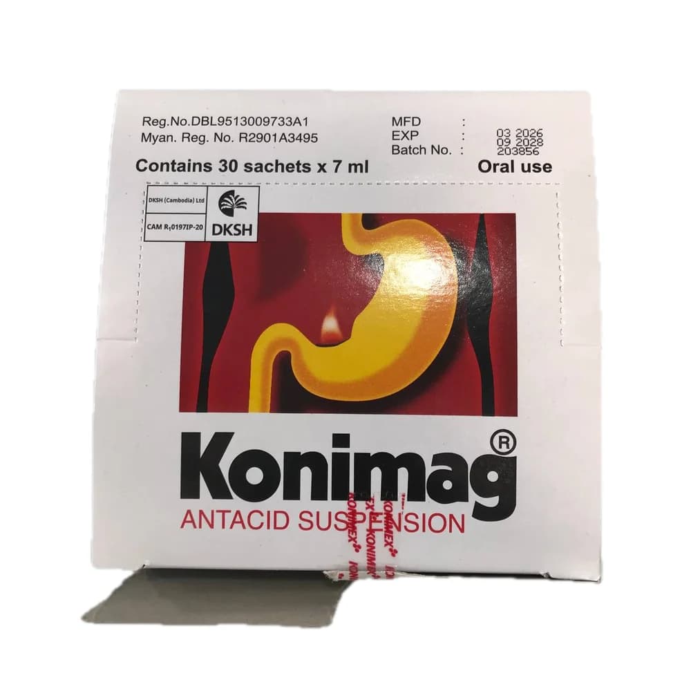 Konimag 300 mg/300 mg/25 mg per 7 ml sachet