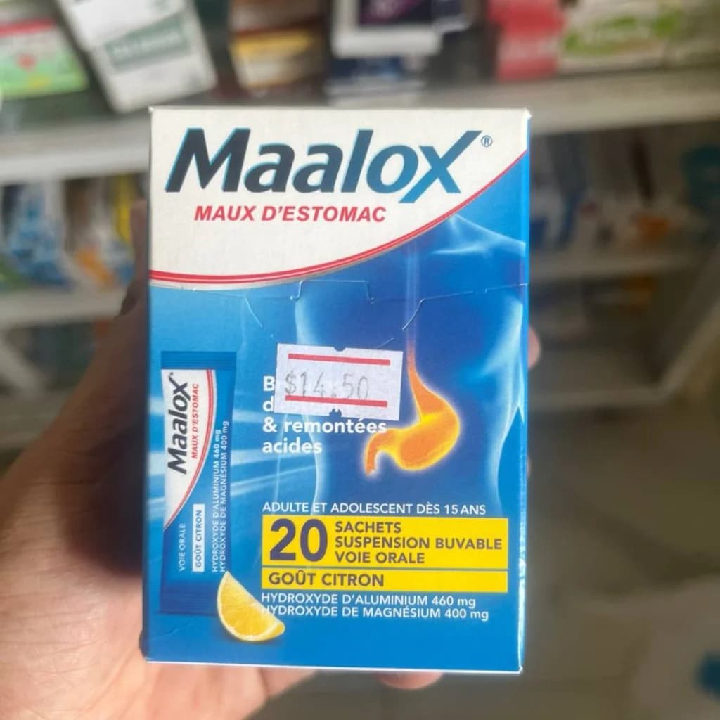 Maalox Maux d'Estomac Hydroxyde d'Aluminium (460 mg), Hydroxyde de Magnésium (400 mg) per sachet