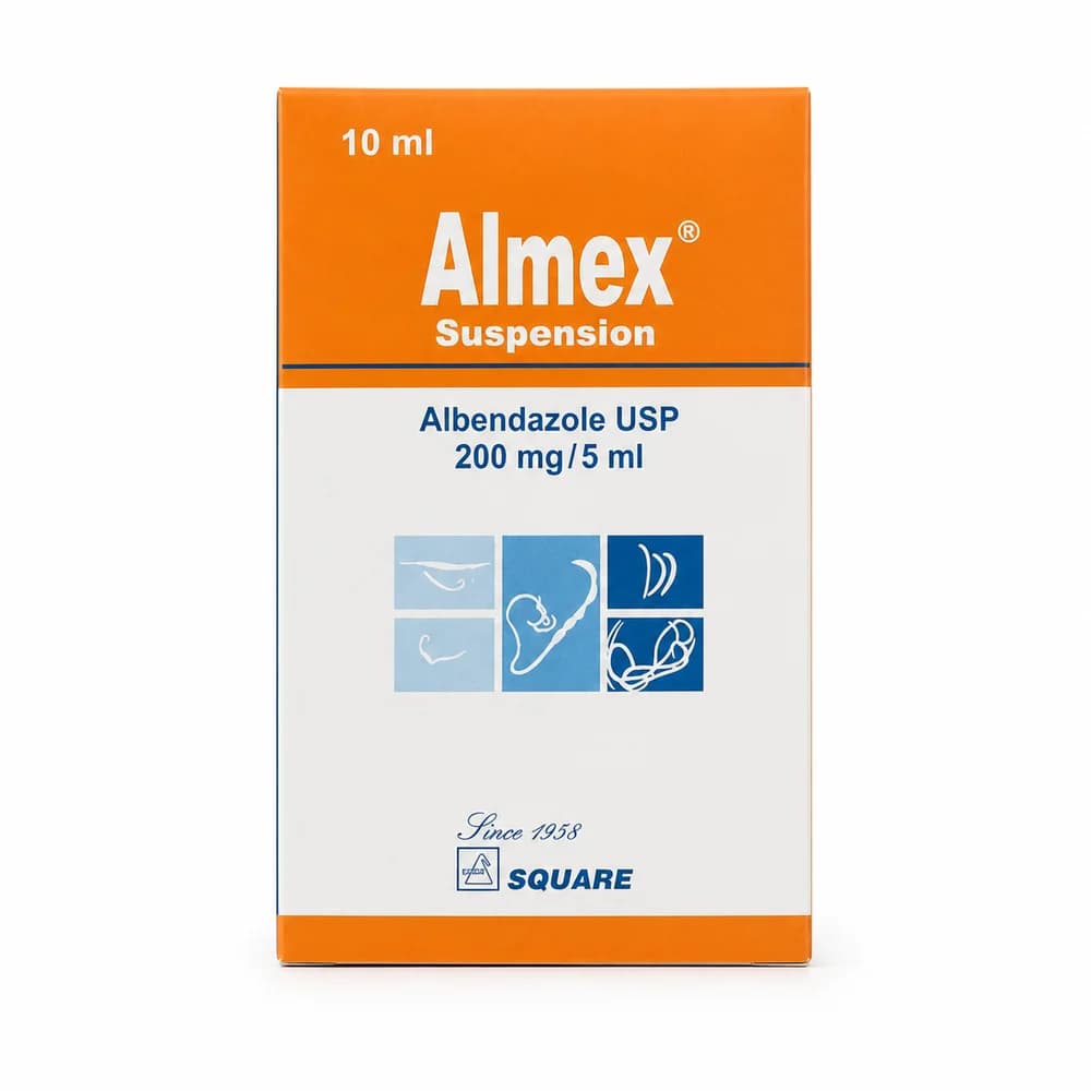 Almex Suspension Albendazole USP 200 mg per 5 mL