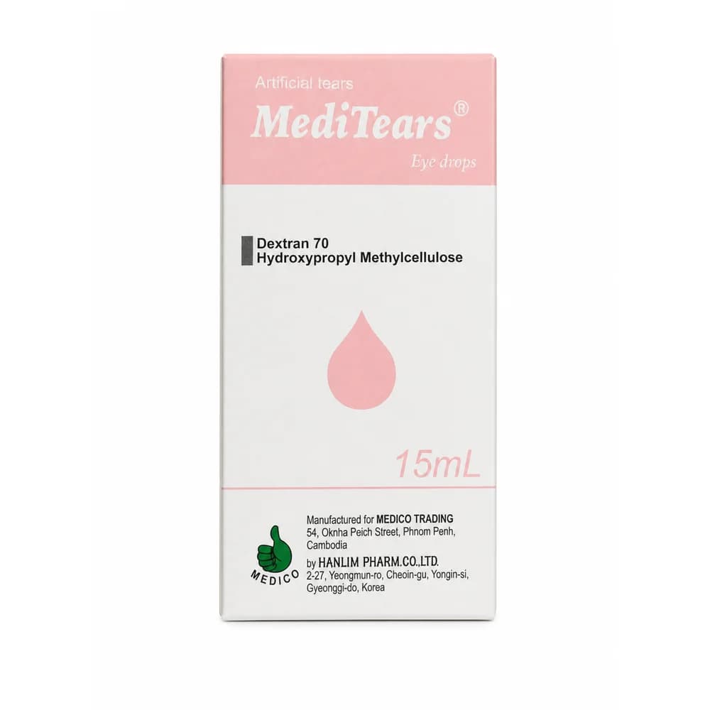 MediTears Dextran 70 0.1% / hydroxypropyl methylcellulose 0.3%, 15 mL