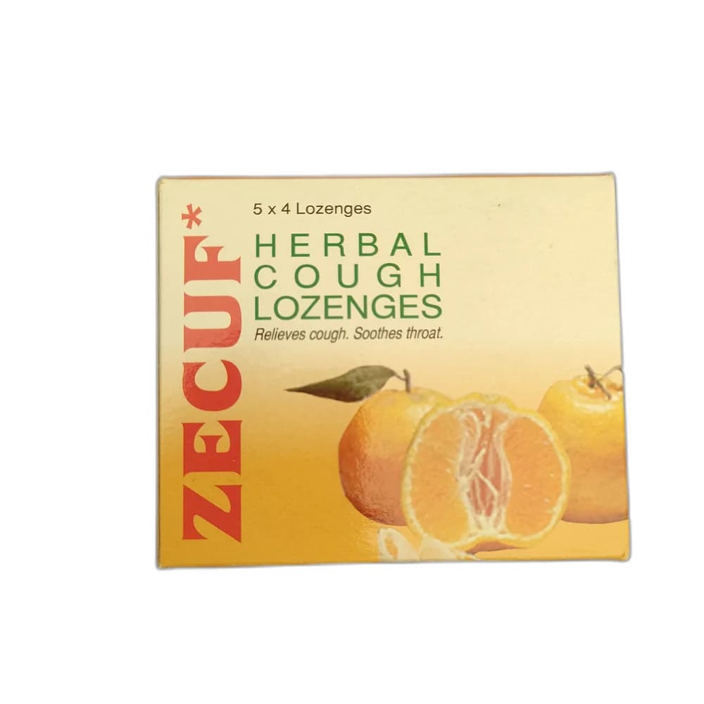 Zecuf Orange Glycyrrhiza glabra 15 mg / Zingiber officinale 10 mg / Emblica officinalis 10 mg / Menthol 7 mg