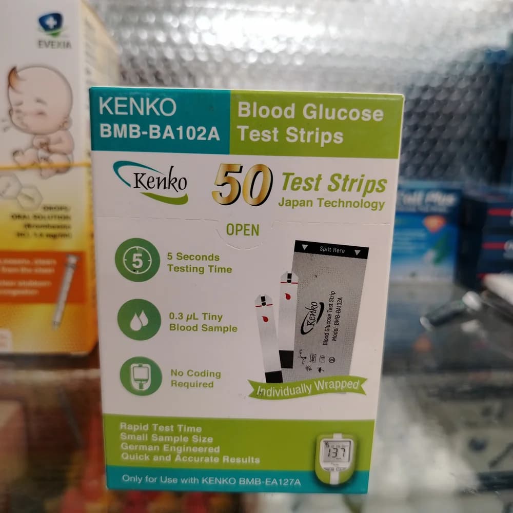 KENKO Blood Glucose Test Strips (Model: BMB-BA102A) 50 test strips