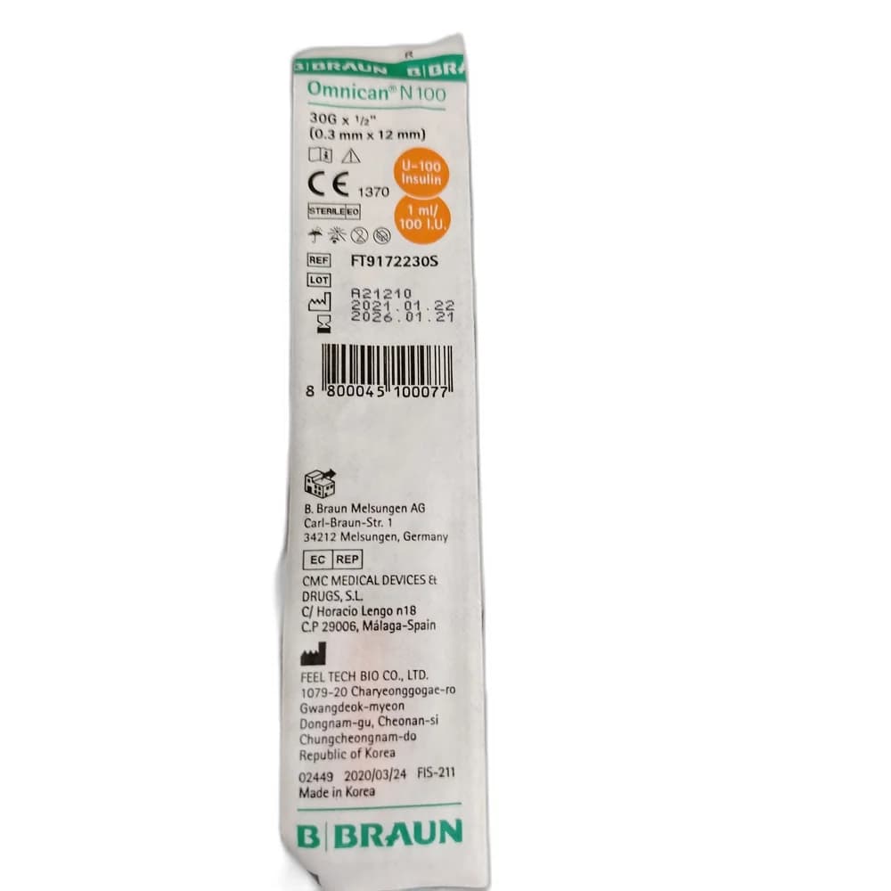 B. Braun Omnican N100 1 mL / 100 IU