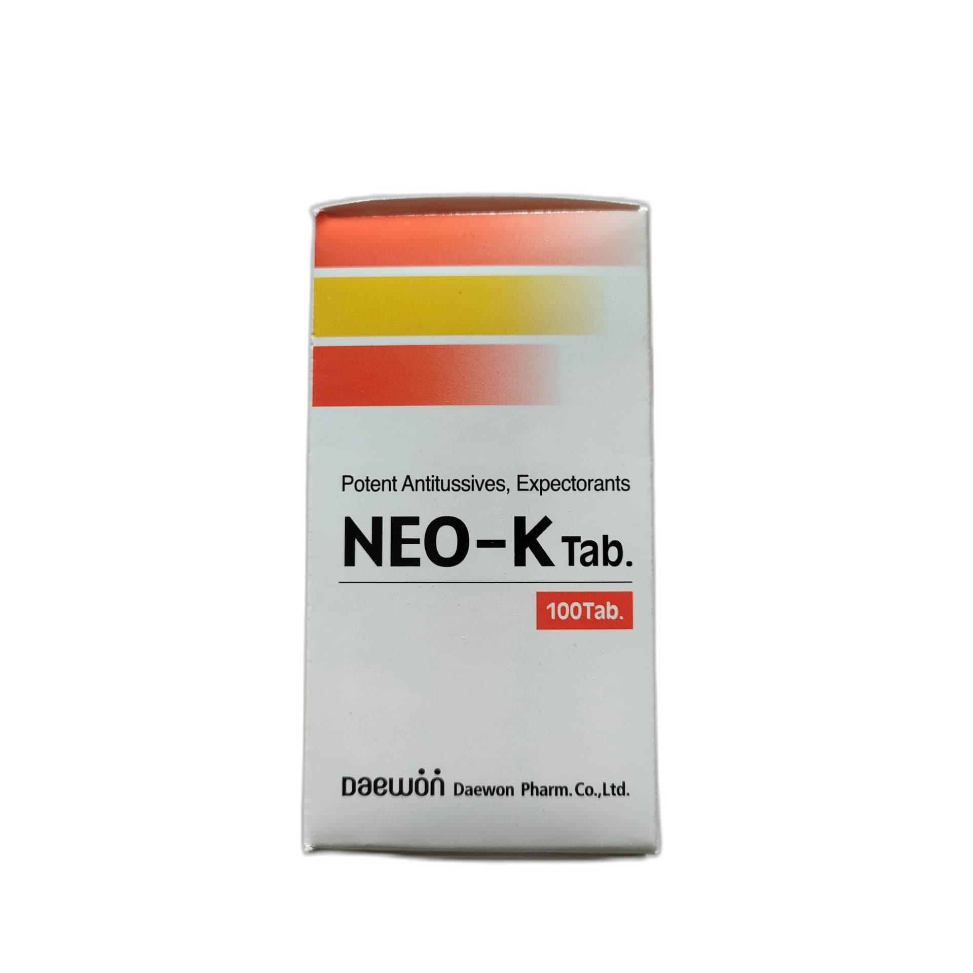 NEO-K Tab Dihydrocodeine bitartrate 5mg, Guaifenesin 50mg, DL-methylephedrine HCL 17.5mg, Chlorpheniramine 1.5mg