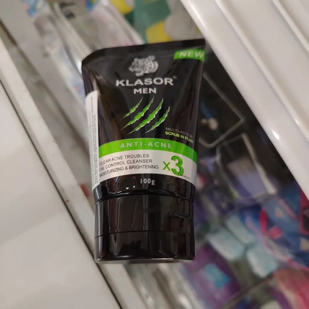 Klasor Men Anti-Acne Facial Foam and Scrub, 100 g