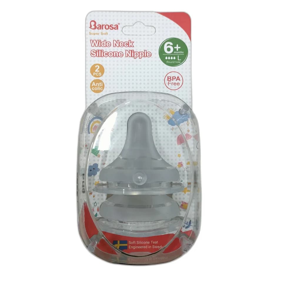 Barosa Super Soft Wide-Neck Silicone Nipple L fast flow / 6+ months