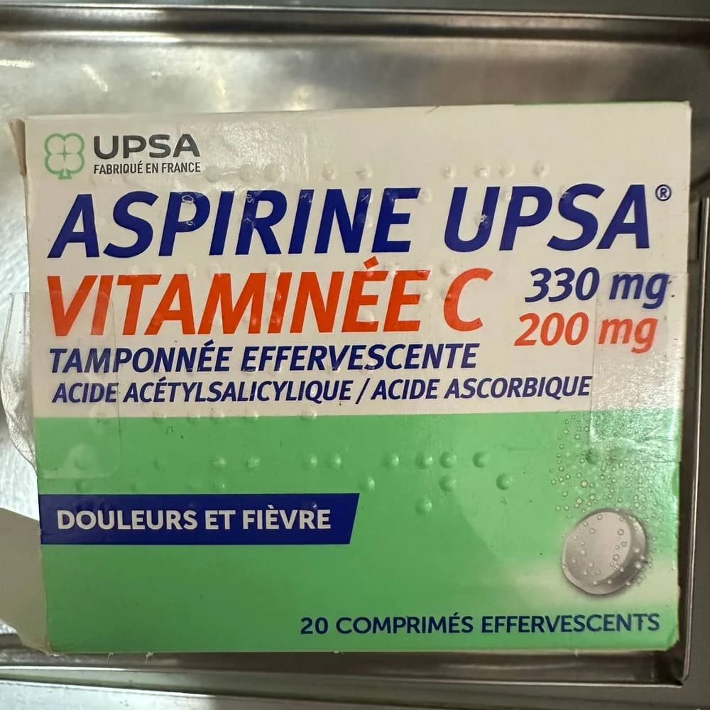 Aspirine UPSA Vitaminée C 330 mg / 200 mg effervescent tablets