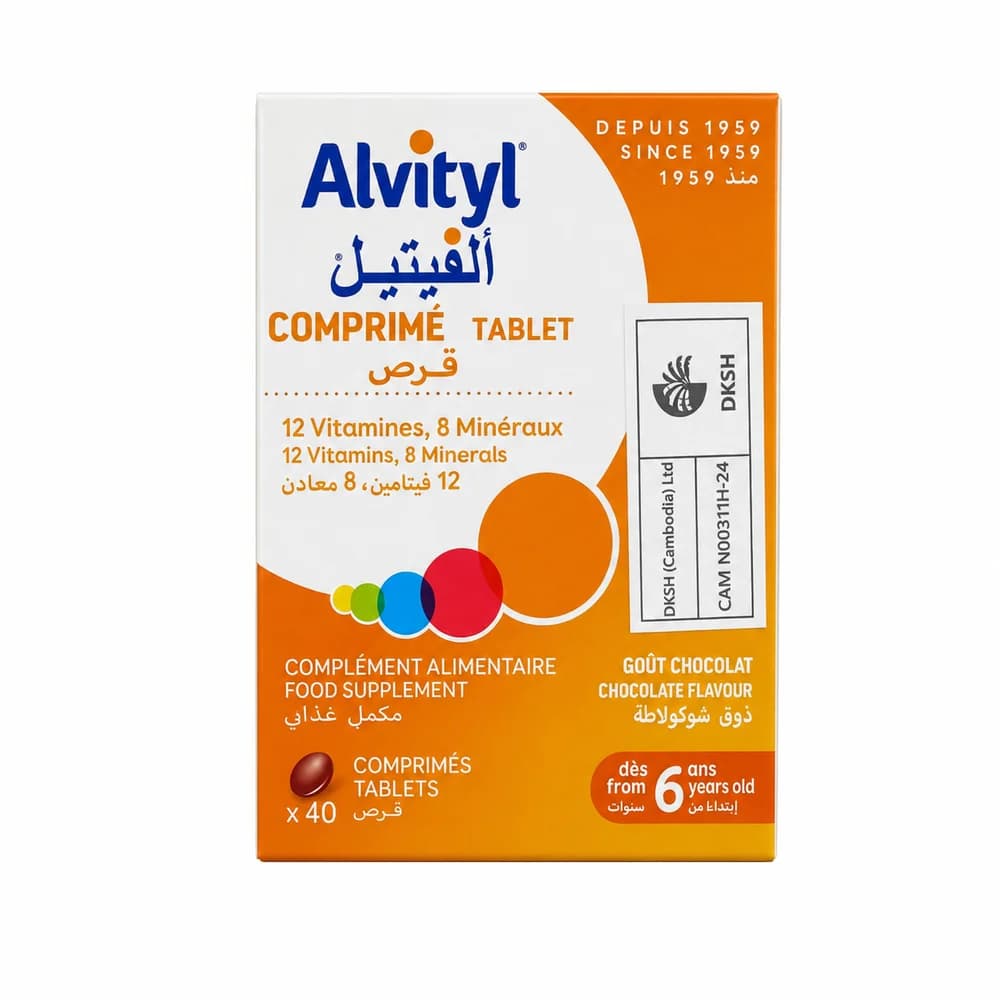 Alvityl Multivitamin and mineral food supplement chocolate-flavour tablets
