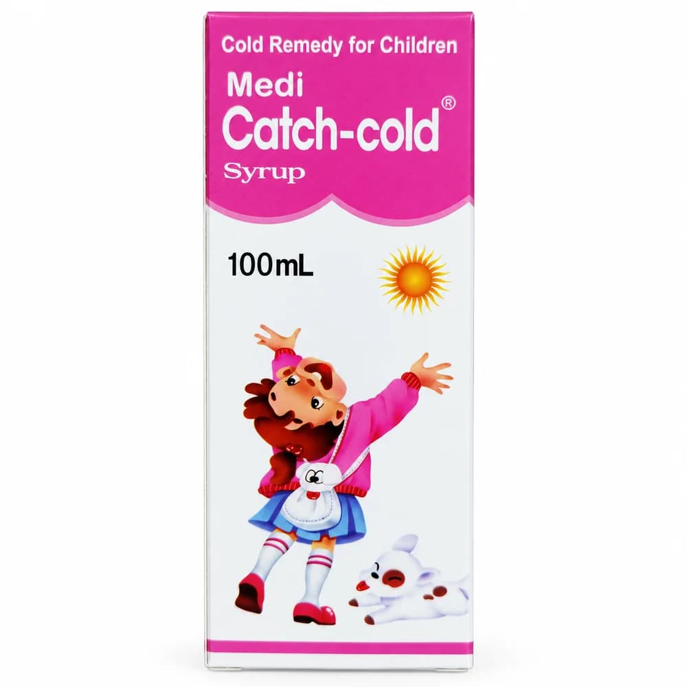 Medi Catch-cold Per 100 mL: Acetaminophen 1000 mg / Chlorpheniramine maleate 12.5 mg / Dextromethorphan hydrobromide 75 mg / dl-Methylephedrine hydrochloride 125 mg