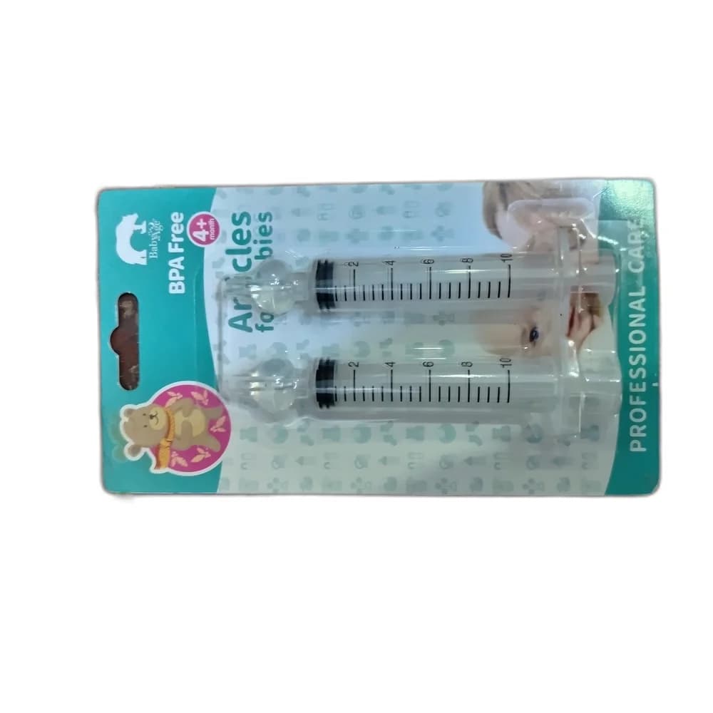 BabyAge Baby Feeding Syringe 10 mL graduated, twin pack