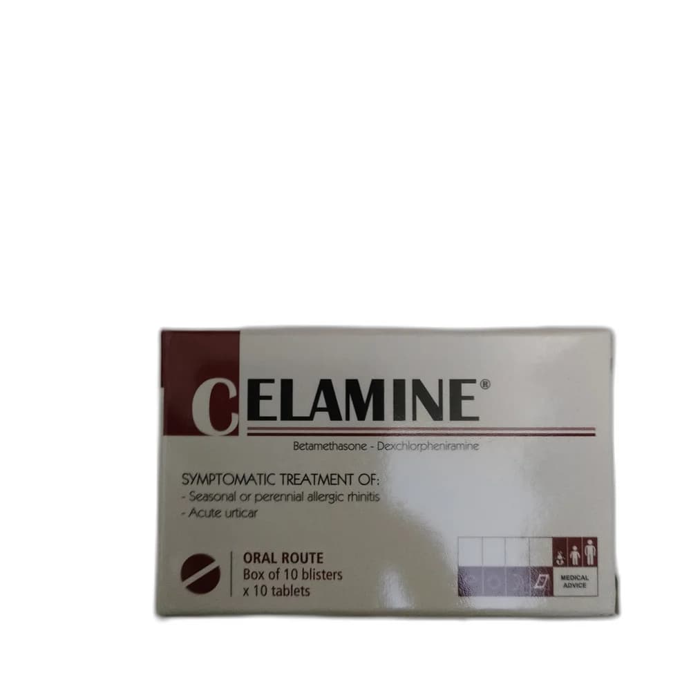 Celamine Betamethasone 0.25 mg + Dexchlorpheniramine maleate 2 mg per tablet