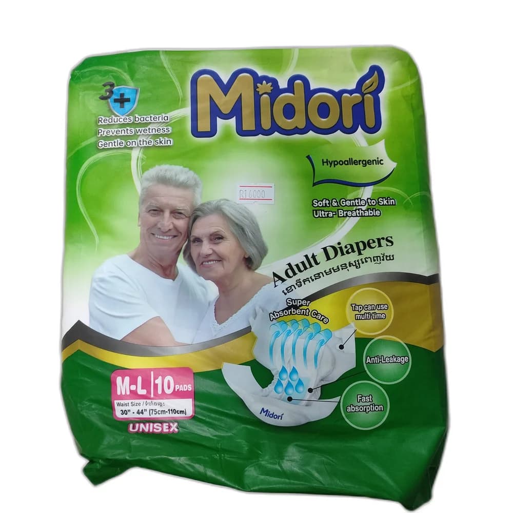 Midori Adult Diapers Size M–L (waist 75–110 cm)