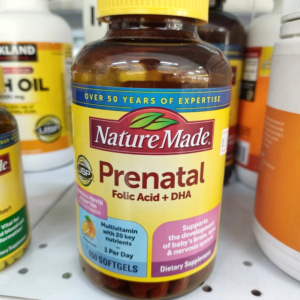 Nature Made Prenatal Multi + DHA 1 softgel daily