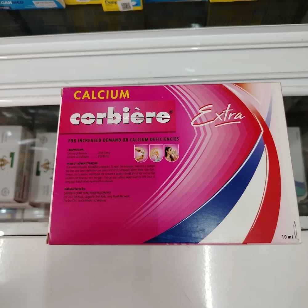 Calcium Corbière Extra Calcium glubionate 2938.59 mg / calcium lactobionate 639.83 mg per 10 mL