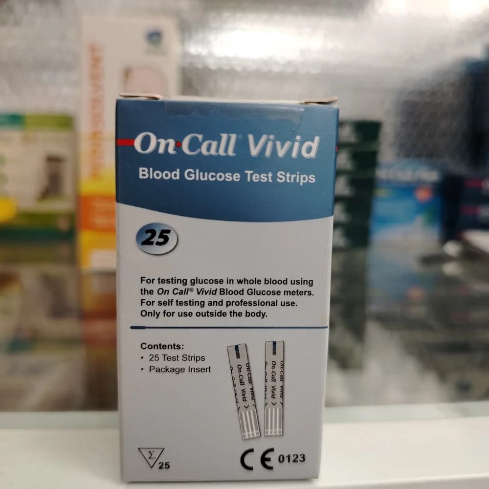 On Call Vivid Blood Glucose Test Strips 25 test strips