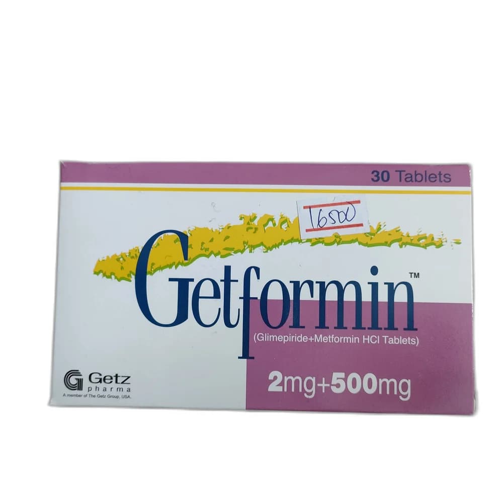 Getformin Glimepiride 2 mg + Metformin HCl 500 mg