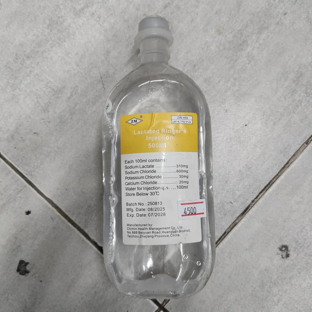Lactated Ringer's Injection 500 ml bottle