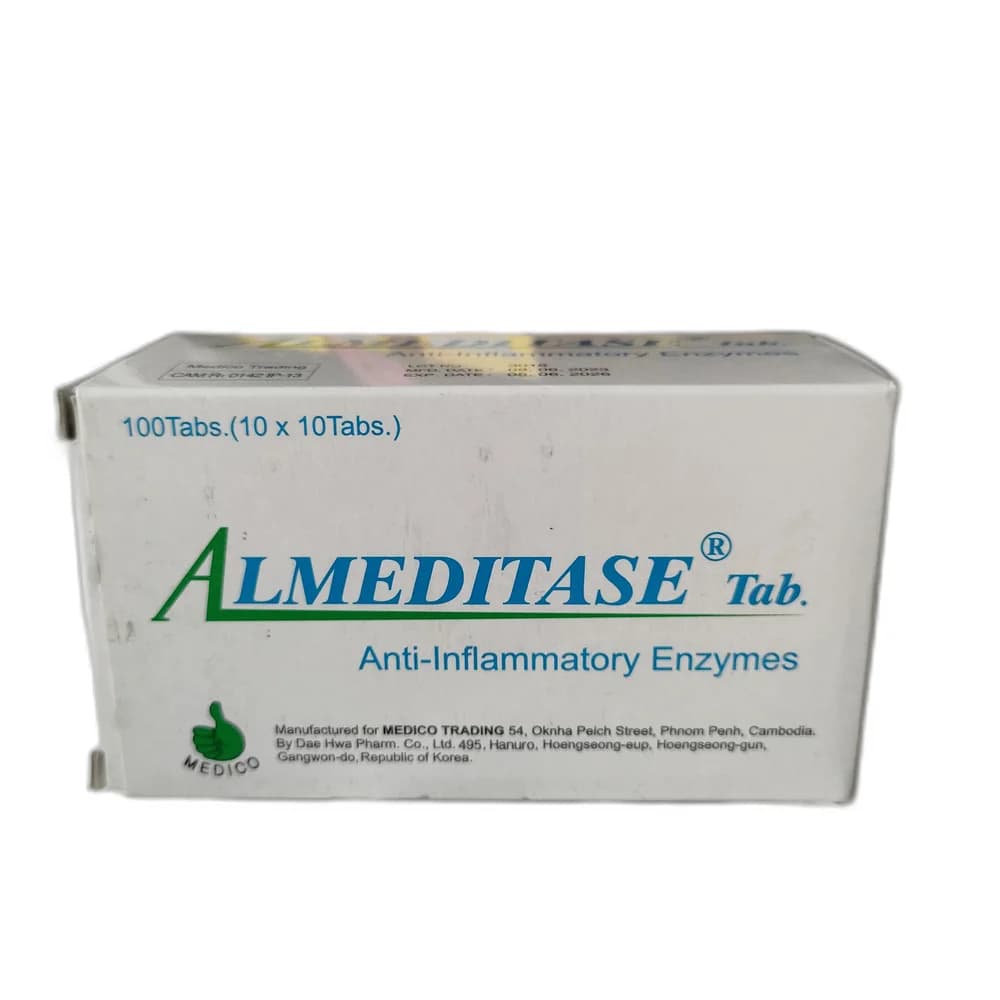 Almeditase Bromelain 40 mg / Crystallized Trypsin 1 mg per tablet