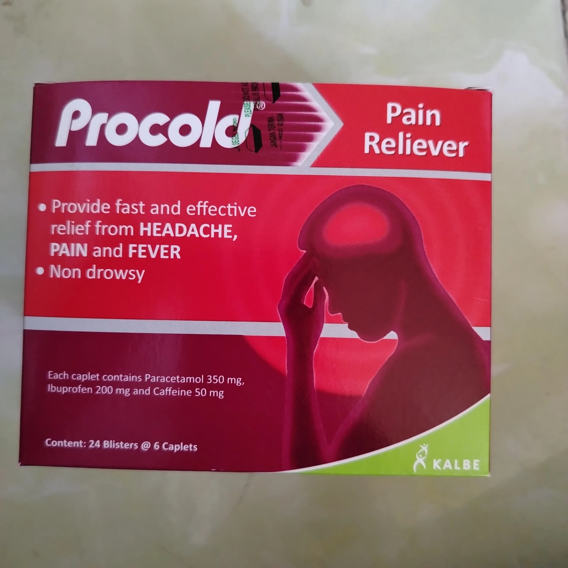 Procold Pain Reliever Paracetamol 350 mg / Ibuprofen 200 mg / Caffeine 50 mg