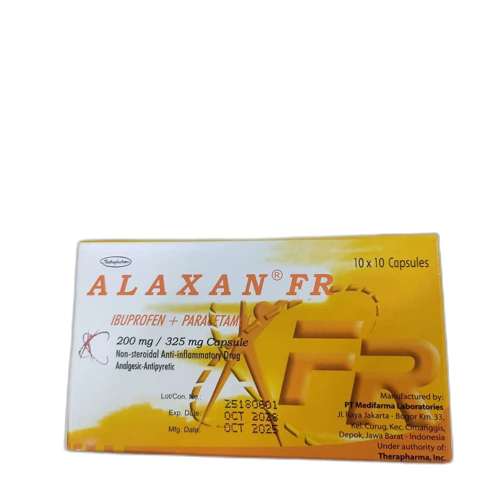Alaxan FR Ibuprofen 200 mg + Paracetamol 325 mg