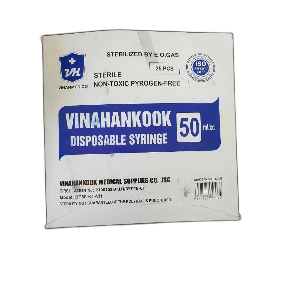 VINAHANKOOK 50 ml disposable syringe 50 ml/cc, 25 pieces