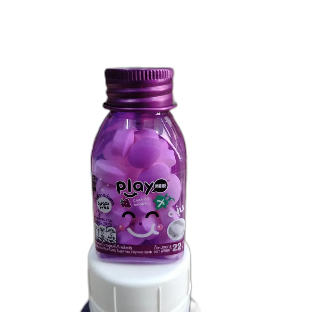 Playmore Cooling Grape Flavour Candy 22 g per bottle