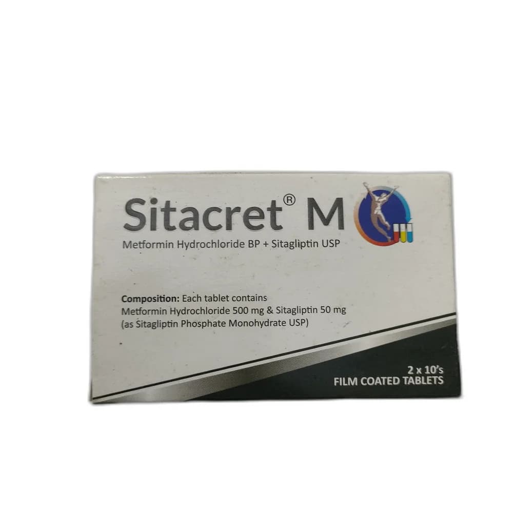 Sitacret M Metformin Hydrochloride 500 mg / Sitagliptin 50 mg