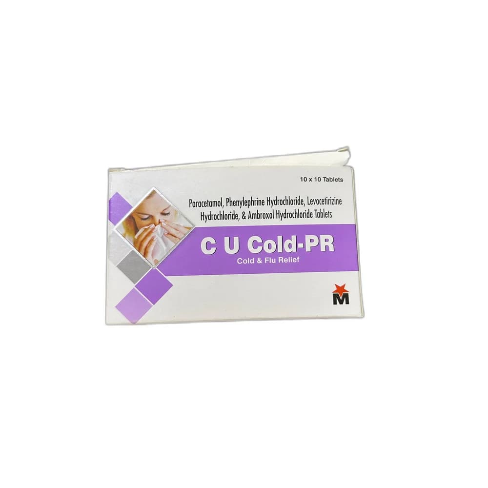 CU Cold-PR Paracetamol 500 mg / Phenylephrine HCl 5 mg / Levocetirizine HCl 5 mg / Ambroxol HCl 30 mg; 100 tablets