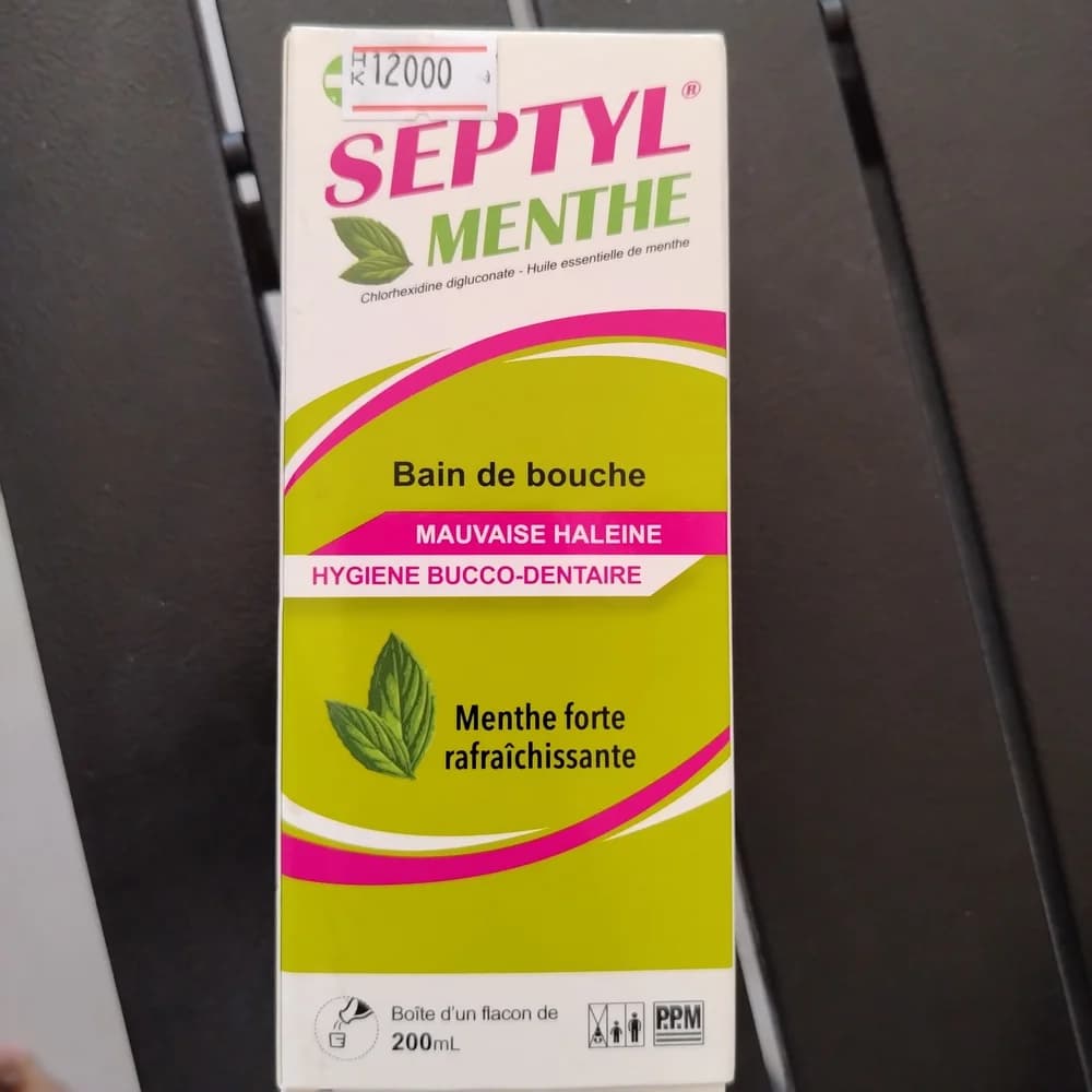 Septyl Menthe Per 200 ml: Chlorhexidine digluconate 20% 1 ml, peppermint essential oil 0.5 ml