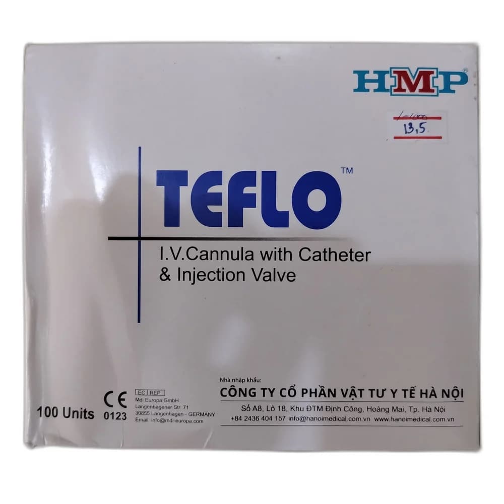 Teflo 24G, 0.7 x 19 mm, flow 18 mL/min