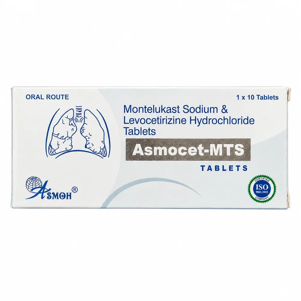 Asmocet-MTS Montelukast sodium 10 mg / Levocetirizine hydrochloride 5 mg