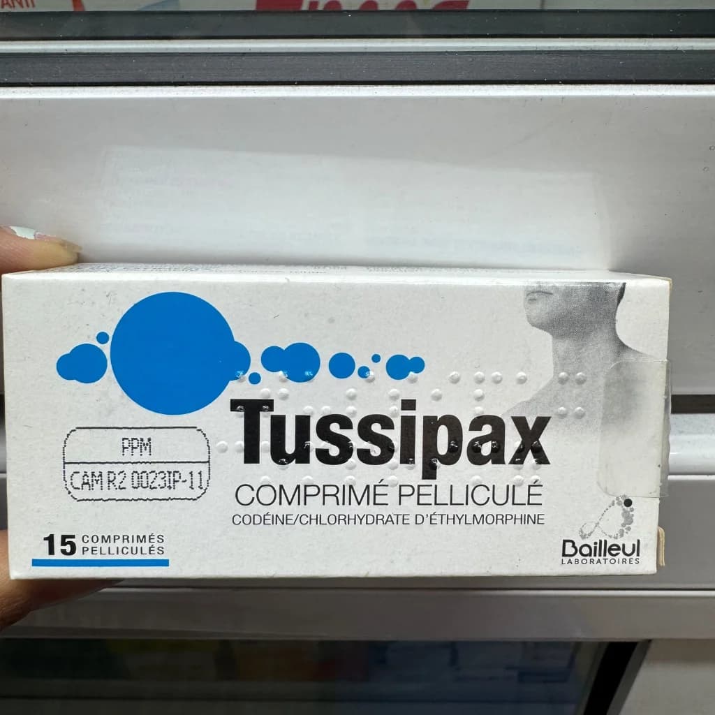 Tussipax  Codéine10mg+Chlorhydrate d’éthylmorphine10mg