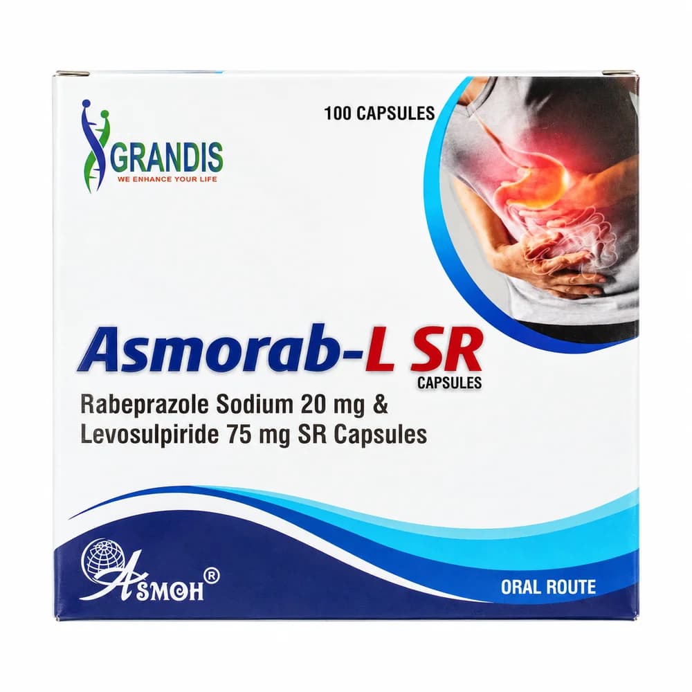 Asmorab-L SR Rabeprazole sodium 20 mg + levosulpiride 75 mg sustained-release capsule
