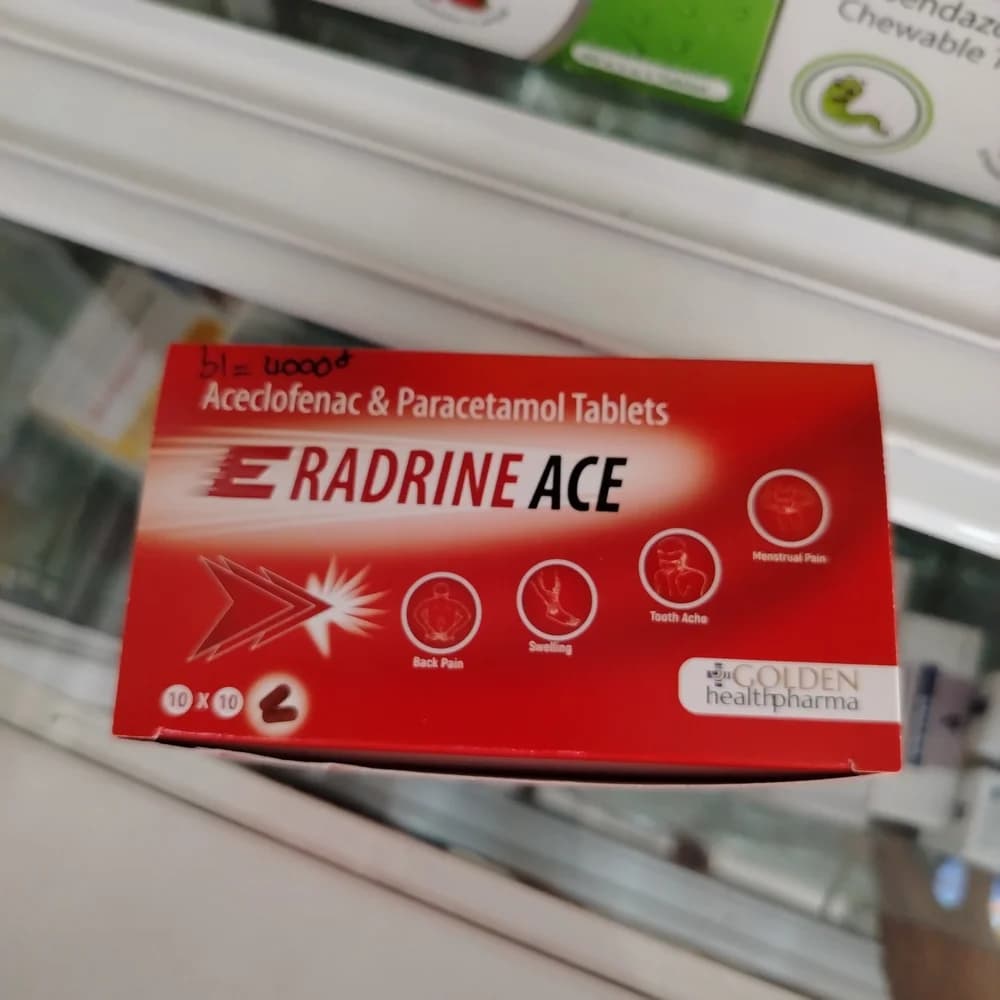 Radrine Ace Aceclofenac 100 mg + paracetamol 500 mg; film-coated tablet