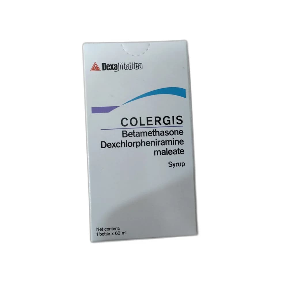Colergis Betamethasone 0.25 mg + dexchlorpheniramine maleate 2 mg / 5 mL