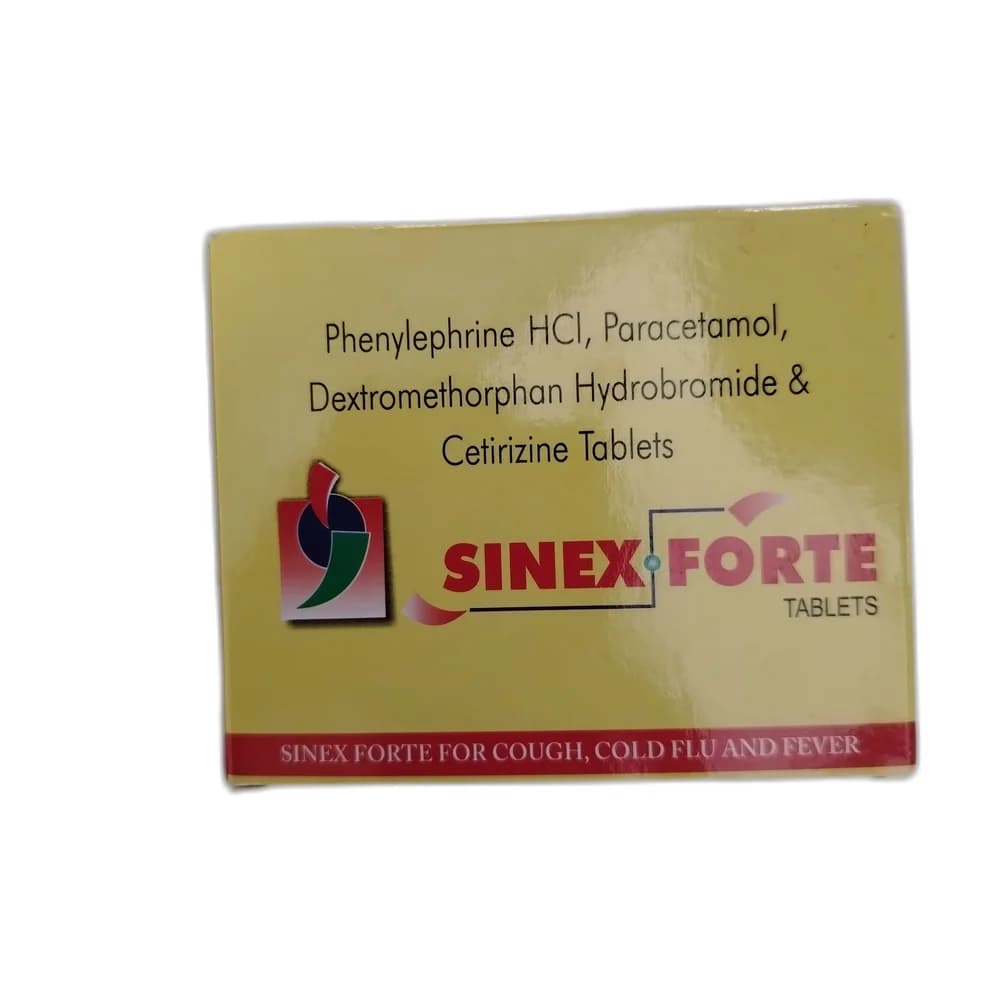 Sinex Forte Paracetamol 500 mg / Phenylephrine HCl 5 mg / Dextromethorphan HBr 10 mg / Cetirizine HCl 5 mg