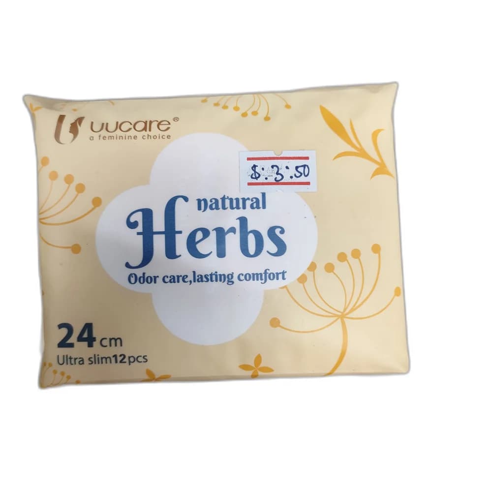 UUcare Natural Herbs Sanitary Pads 24 cm, Ultra slim