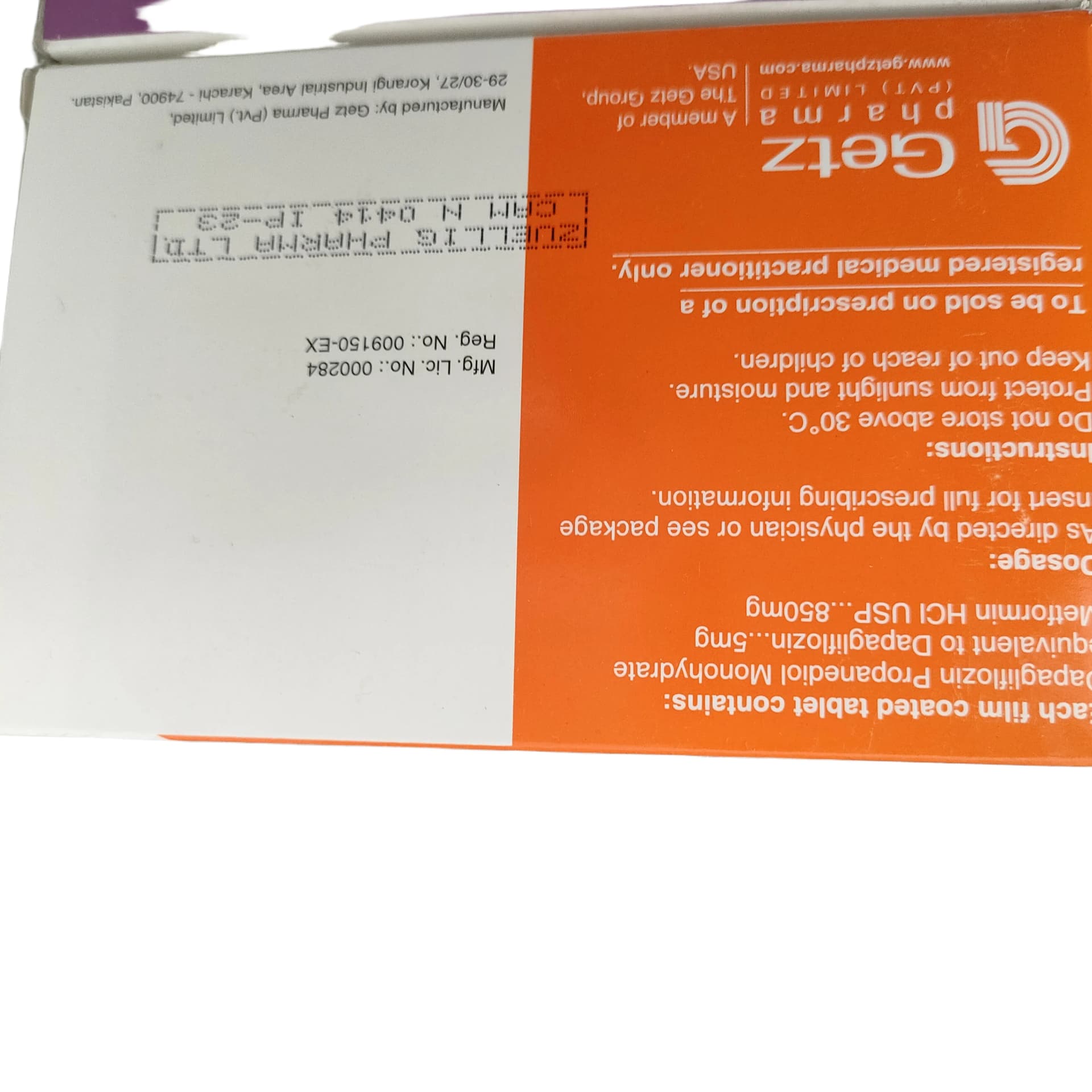 Dapaget-M Dapagliflozin 5mg + Metformin HCl 850mg